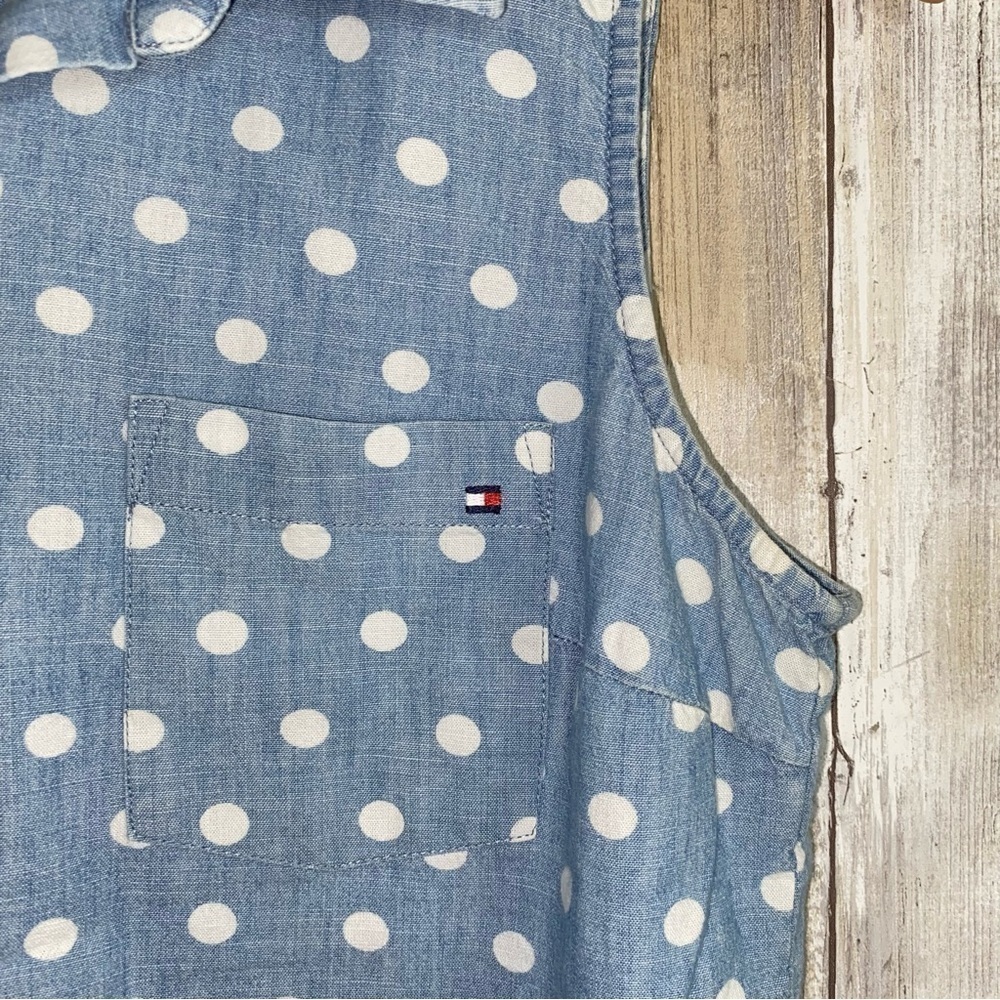 Tommy Hilfiger Denim Polka Dot Sleeveless Button Down - Picture 4 of 5